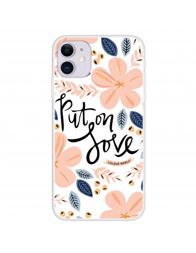 Coque silicone iPhone 12 Pro et iPhone 12 Put on love Blanc
