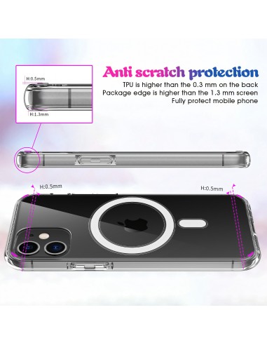 Coque silicone antichoc iPhone 12 mini Charge sans fil Transparent