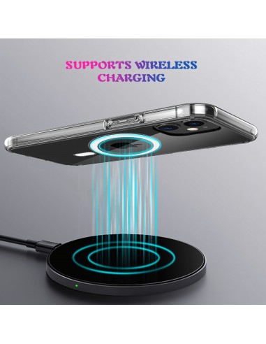 Coque antichoc iPhone 12 Pro et 12 Charge sans fil Transparent Transparent