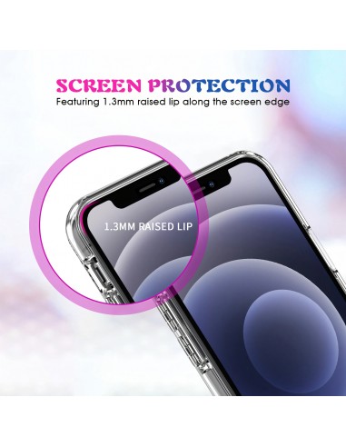 Coque antichoc iPhone 12 Pro et 12 Charge sans fil Transparent Transparent