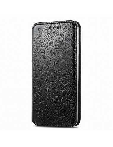 Etui iPhone 12 et 12 Pro Mandala Flower Noir