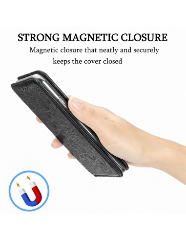 Etui iPhone 12 et 12 Pro Mandala Flower Noir