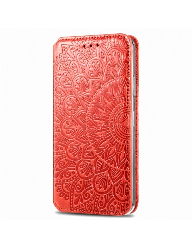 Etui iPhone 12 et 12 Pro Mandala Flower Rouge