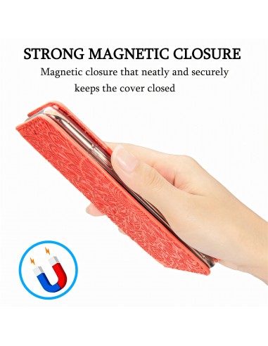 Etui iPhone 12 et 12 Pro Mandala Flower Rouge