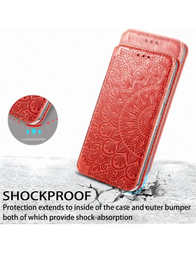 Etui iPhone 12 et 12 Pro Mandala Flower Rouge