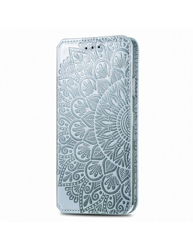 Etui iPhone 12 et 12 Pro Mandala Flower Gris