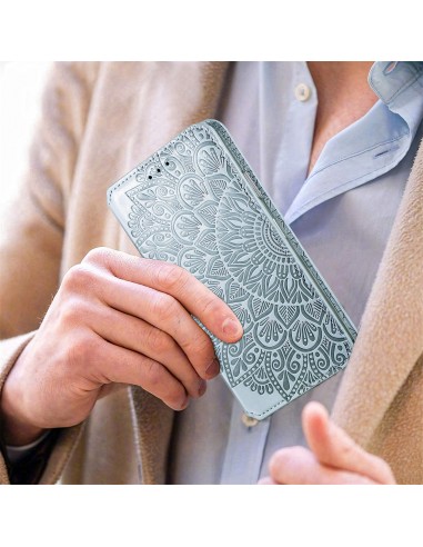 Etui iPhone 12 et 12 Pro Mandala Flower Gris