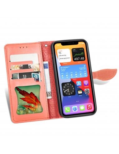 Etui iPhone 12 et 12 Pro avec rabat Mandala Rouge