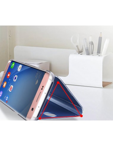 Etui Galaxy J7 2017 Mirroir Bleu