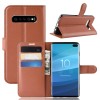 Etui portefeuille pour Galaxy S10 Plus avec rangement Marron