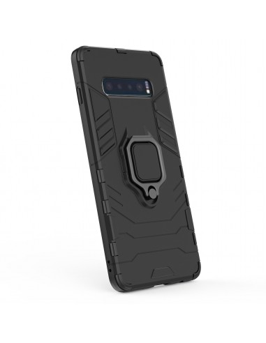 Coque antichoc hybride Galaxy S10 Plus avec anneau Noir