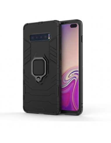 Coque antichoc hybride Galaxy S10 Plus avec anneau Noir