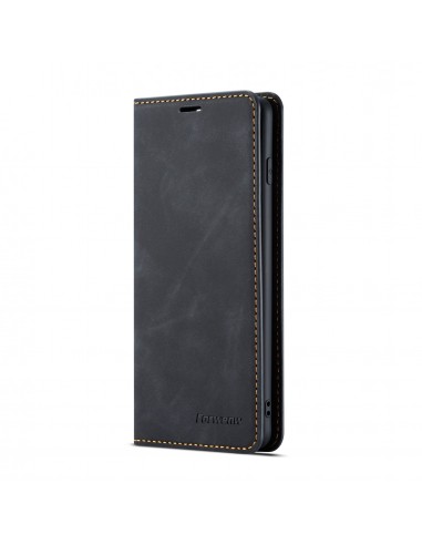 Etui portefeuille Galaxy S10 Plus Silky Touch - Protection intégrale FORWENW Noir
