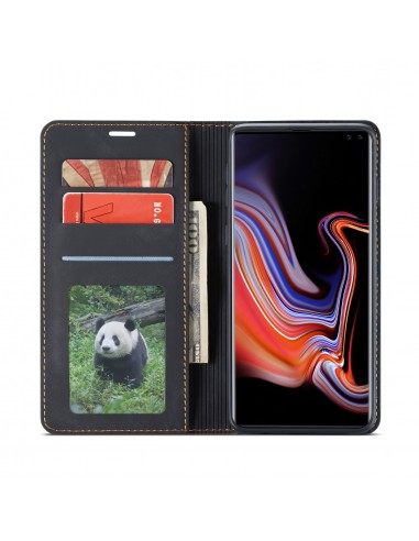 Etui portefeuille Galaxy S10 Plus Silky Touch - Protection intégrale FORWENW Noir