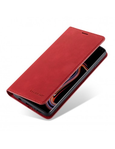 Etui portefeuille Galaxy S10 Plus Silky Touch - Protection intégrale FORWENW Rouge