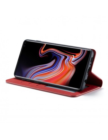 Etui portefeuille Galaxy S10 Plus Silky Touch - Protection intégrale FORWENW Rouge