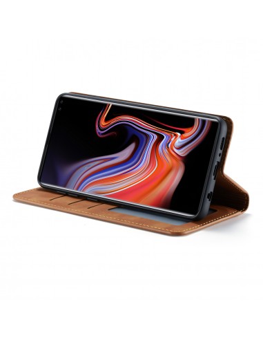 Etui portefeuille Galaxy S10 Plus Silky Touch - Protection intégrale FORWENW Marron