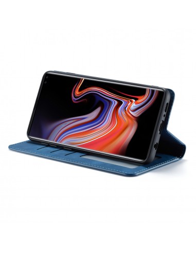 Etui portefeuille Galaxy S10 Plus Silky Touch - Protection intégrale FORWENW Bleu