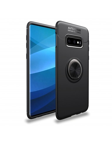 Coque silicone Galaxy S10 Plus avec anneau Noir