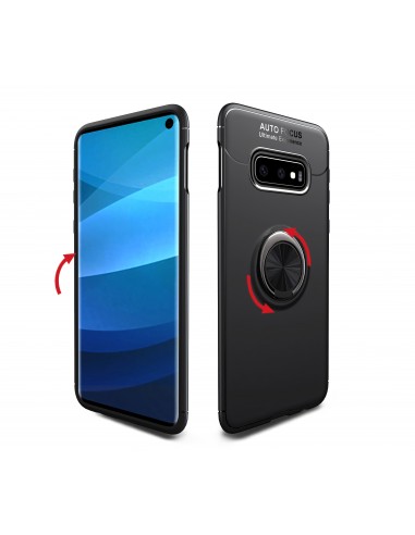 Coque silicone Galaxy S10 Plus avec anneau Noir