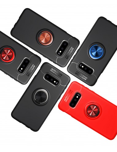 Coque silicone Galaxy S10 Plus avec anneau Noir