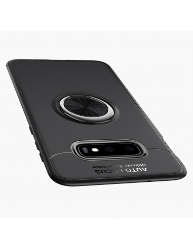 Coque silicone Galaxy S10 Plus avec anneau Noir