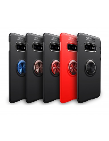 Coque silicone Galaxy S10 Plus avec anneau Noir