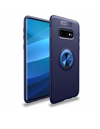 Coque silicone Galaxy S10 Plus avec anneau Bleu foncé