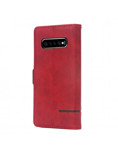 Etui portefeuille Galaxy s10 Plus Style business Rouge