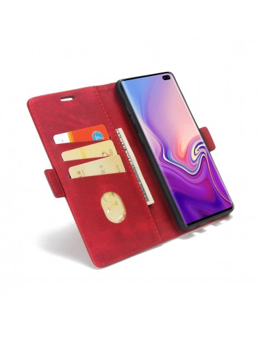 Etui portefeuille Galaxy s10 Plus Style business Rouge