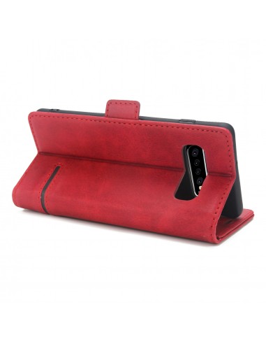 Etui portefeuille Galaxy s10 Plus Style business Rouge