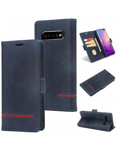 Etui portefeuille Galaxy s10 Plus Style business Bleu