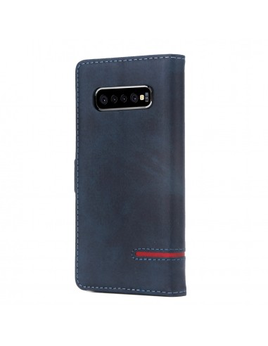 Etui portefeuille Galaxy s10 Plus Style business Bleu