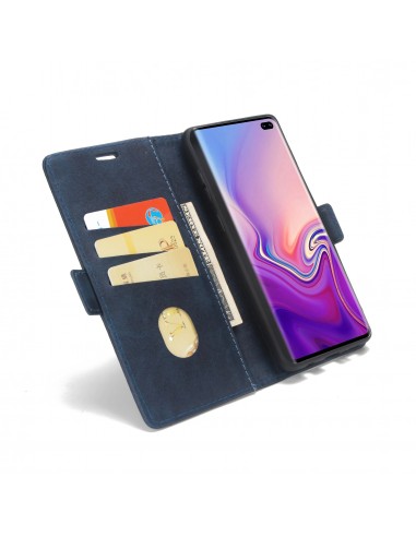 Etui portefeuille Galaxy s10 Plus Style business Bleu