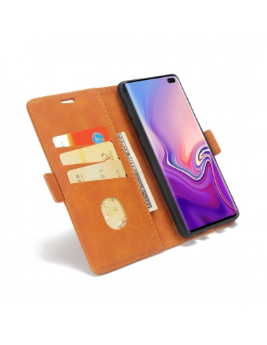 Etui portefeuille Galaxy s10 Plus Style business Marron