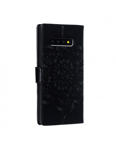 Etui Galaxy S10 Plus style Mandala Noir