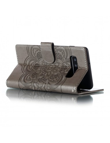 Etui Galaxy S10 Plus style Mandala Gris