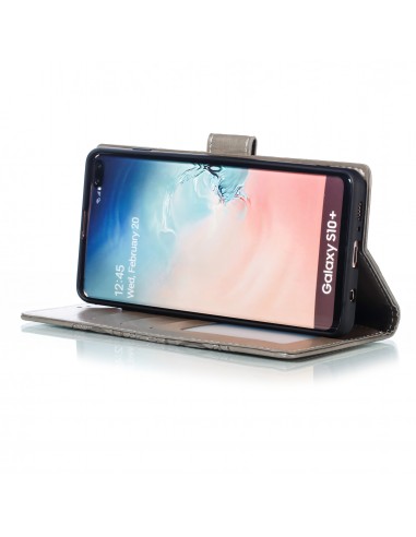 Etui Galaxy S10 Plus style Mandala Gris