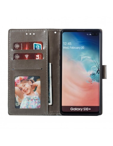Etui Galaxy S10 Plus style Mandala Gris