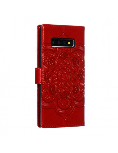 Etui Galaxy S10 Plus style Mandala Rouge