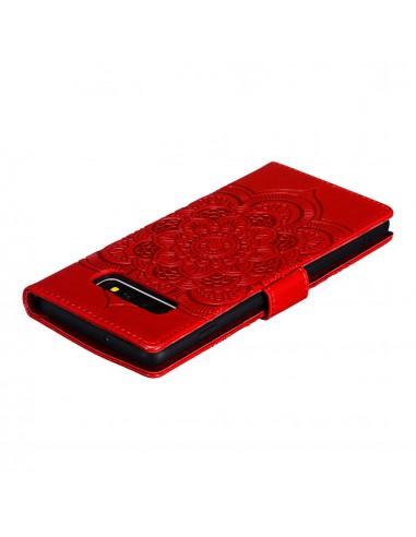 Etui Galaxy S10 Plus style Mandala Rouge