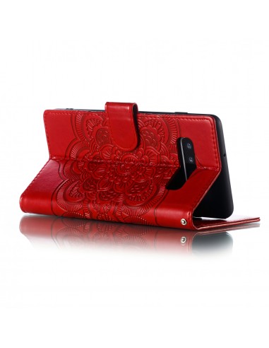 Etui Galaxy S10 Plus style Mandala Rouge