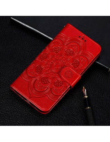 Etui Galaxy S10 Plus style Mandala Rouge