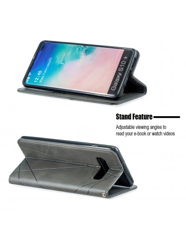 Etui portefeuille Galaxy S10 Plus Design & Business Gris
