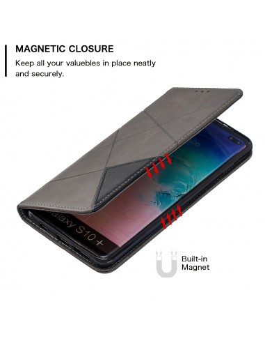 Etui portefeuille Galaxy S10 Plus Design & Business Gris