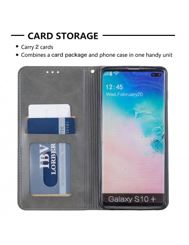 Etui portefeuille Galaxy S10 Plus Design & Business Gris