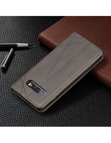 Etui portefeuille Galaxy S10 Plus Design & Business Gris