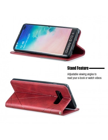 Etui portefeuille Galaxy S10 Plus Design & Business Rouge