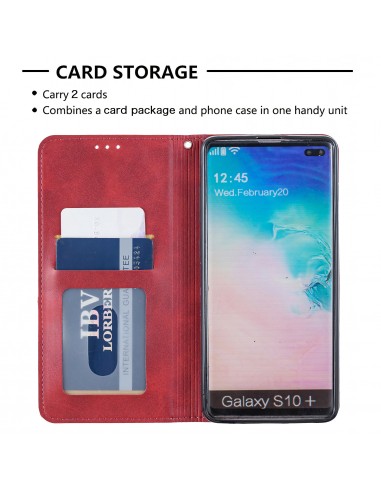 Etui portefeuille Galaxy S10 Plus Design & Business Rouge