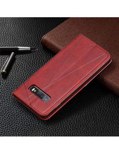 Etui portefeuille Galaxy S10 Plus Design & Business Rouge
